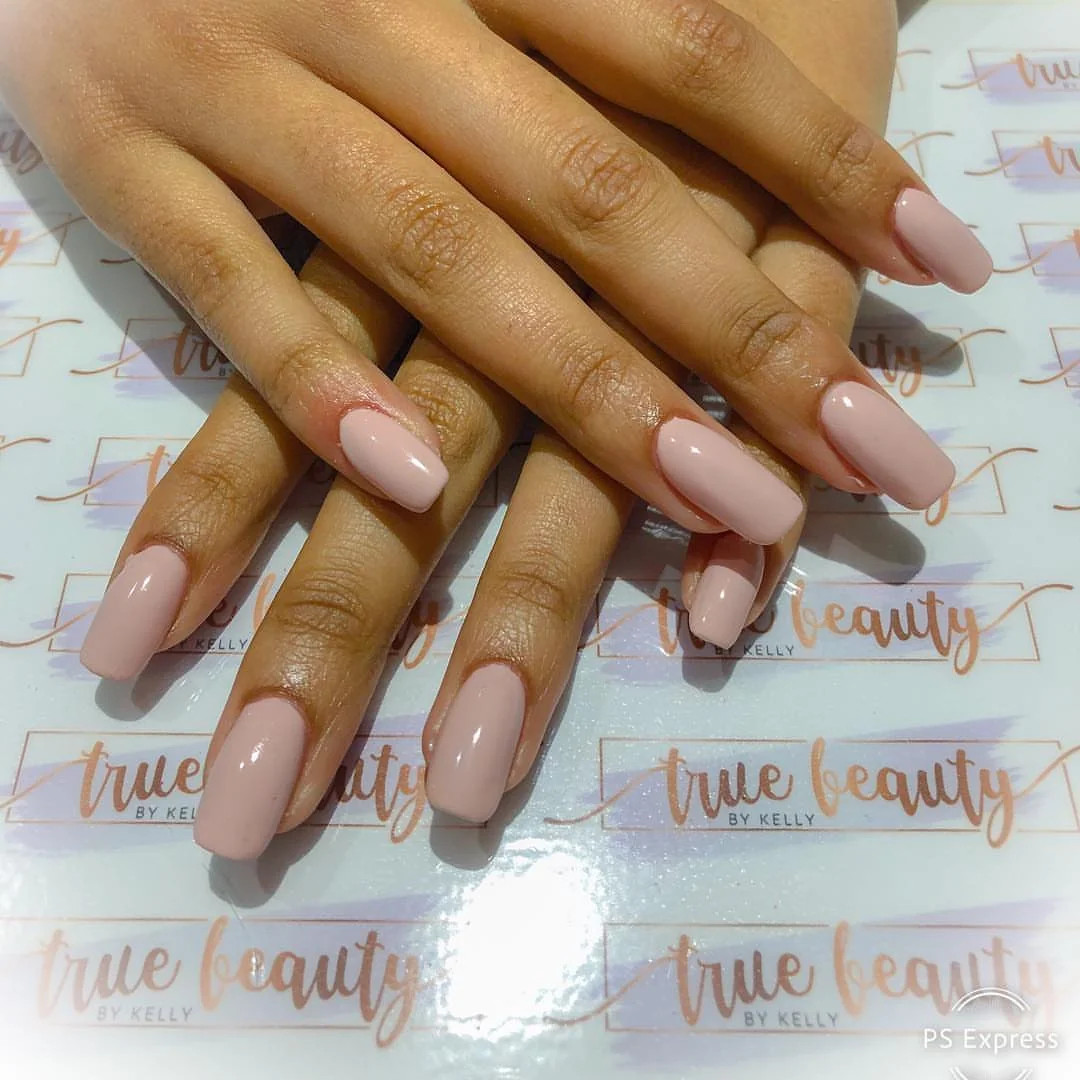 Uniform Pale Pink Glossy Medium Square — Interview Nails