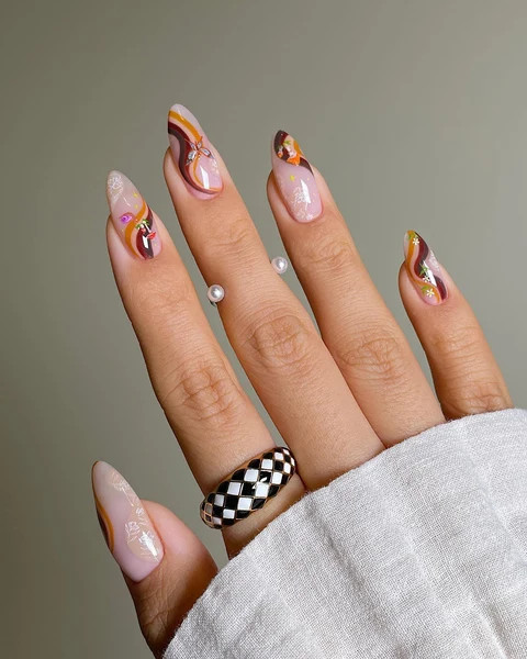 Medium Almond Shape Visual Idea — Anniversary Nails