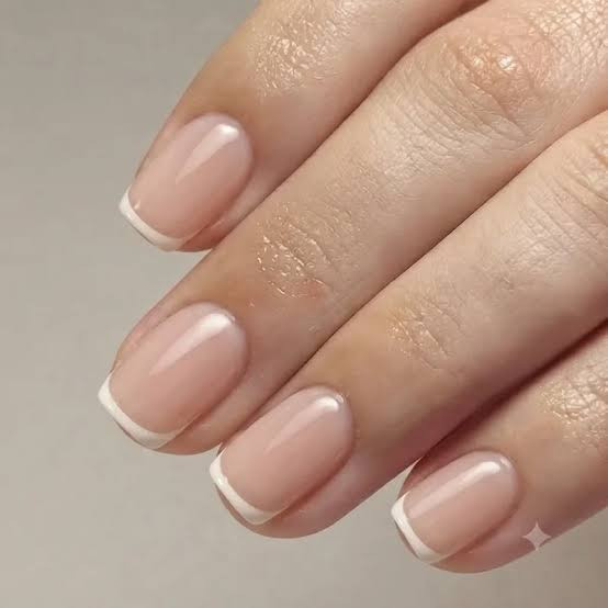 Classic White French Short Square Nails Classic White French Short Square Nails — Gym Nails