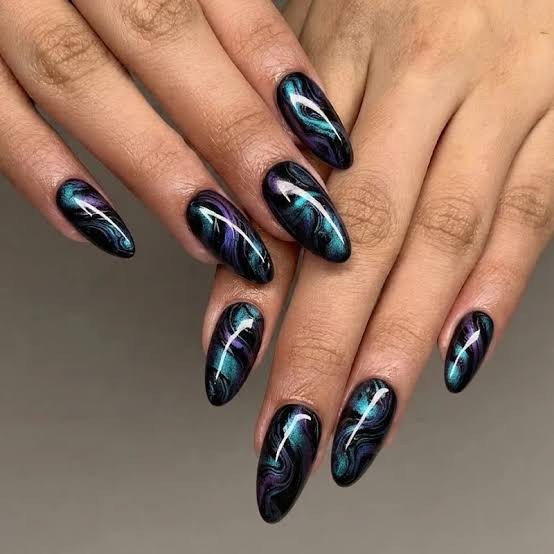 Visual Idea — Purple Dance Mom Nails