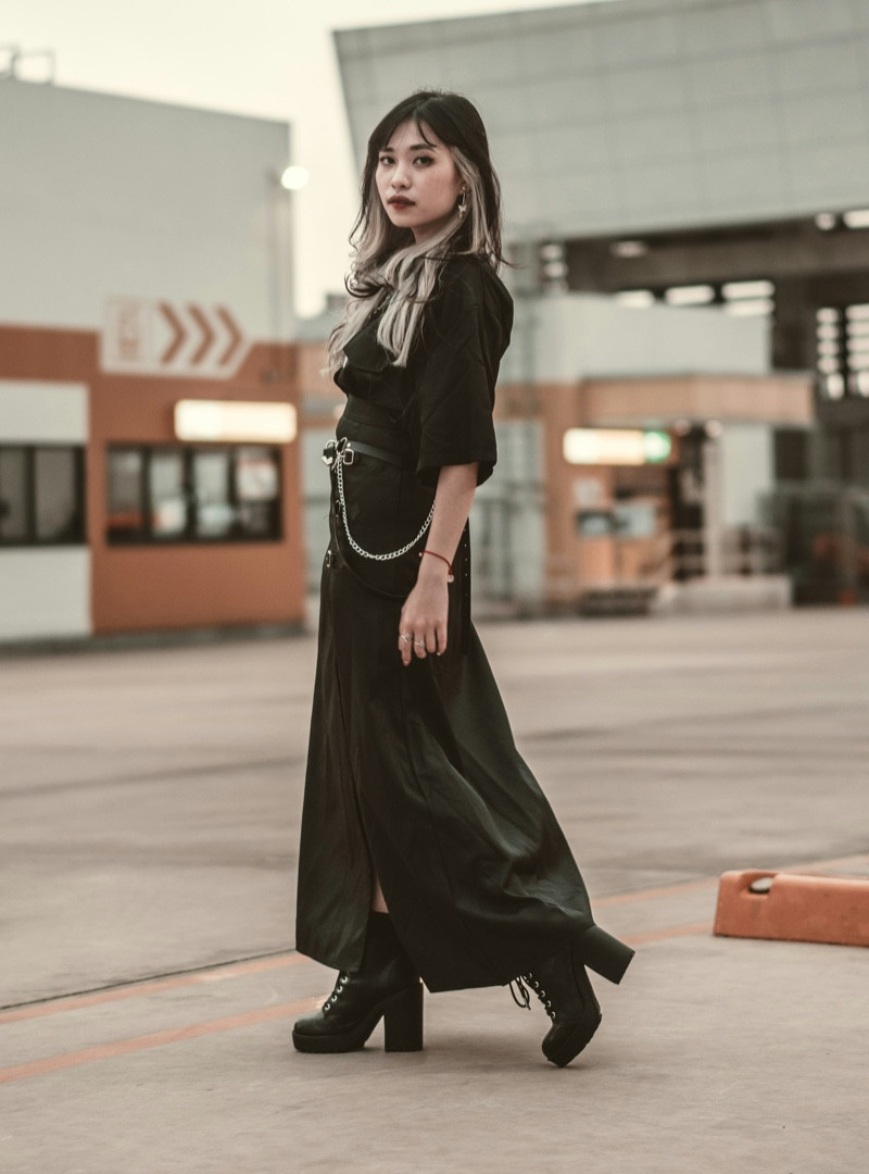 Maxi Skirt and Puff-Sleeve Top for Modern Goth — Pastel Goth Outfits