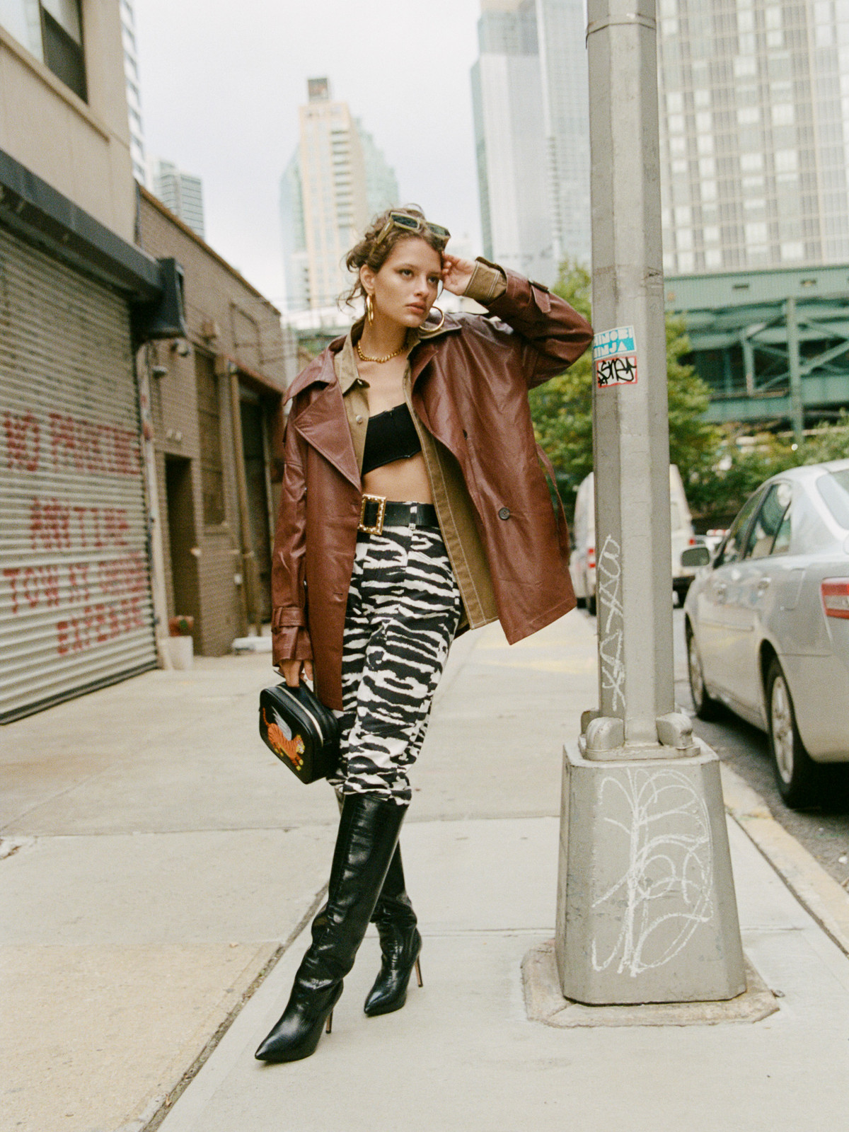 Statement Leather Trench Coat Over Casual Layers Statement Leather Trench Coat Over Casual Layers — Metalhead Outfits