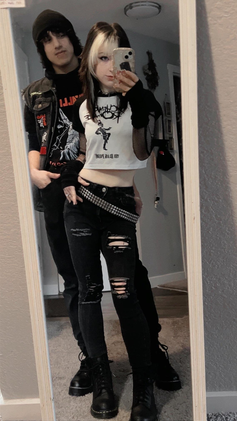 Layered Denim Vest and Ripped Jeans Layered Denim Vest and Ripped Jeans — Metalhead Outfits