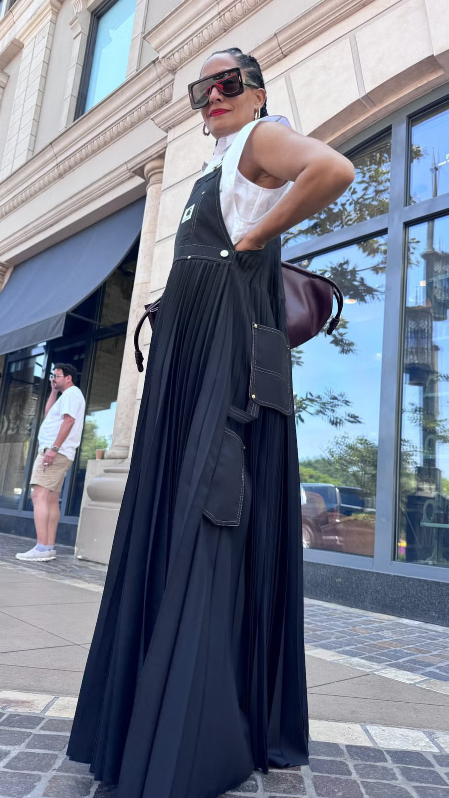 Black Utility Maxi Dress with Layered Shirt — Carhartt Outfits