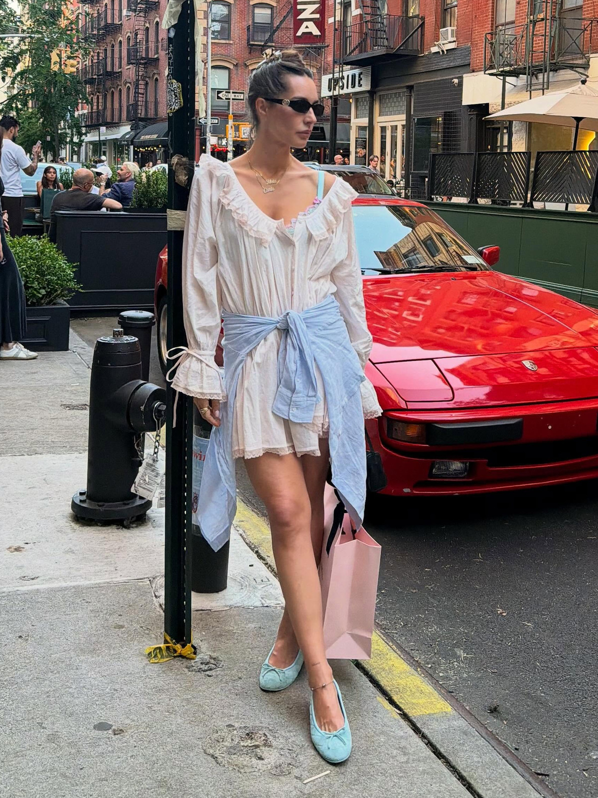 Relaxed Cream Ruffled Dress with Oversized Shirt Relaxed Cream Ruffled Dress with Oversized Shirt — Ballet Outfits