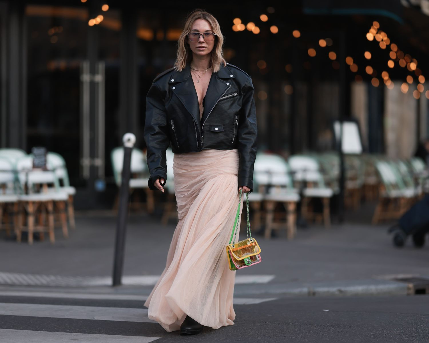Balletcore Meets Biker Chic: Tulle Skirt and Leather Jacket Balletcore Meets Biker Chic: Tulle Skirt and Leather Jacket — Ballet Outfits