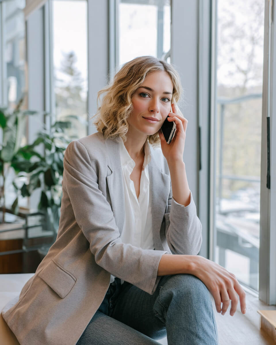 Smart Layering: Grey Blazer with White Blouse and Jeans — Therapist Outfits