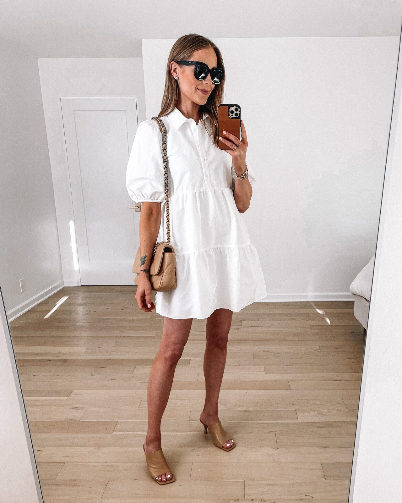 White Poplin Tiered Mini Dress for Chic Daytime Style White Poplin Tiered Mini Dress for Chic Daytime Style — Mini Dress Outfits