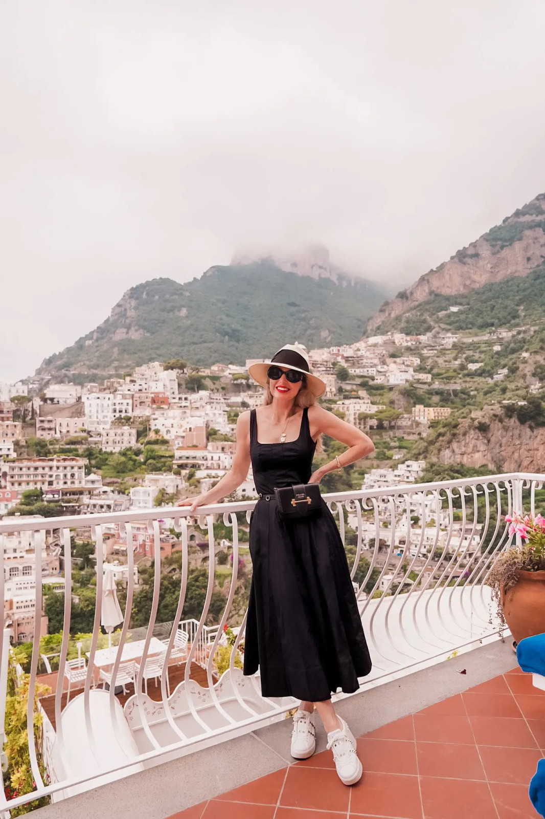 Sleeveless Fit and Flare Midi Dress with Sneakers — Dresses for Pear Shape