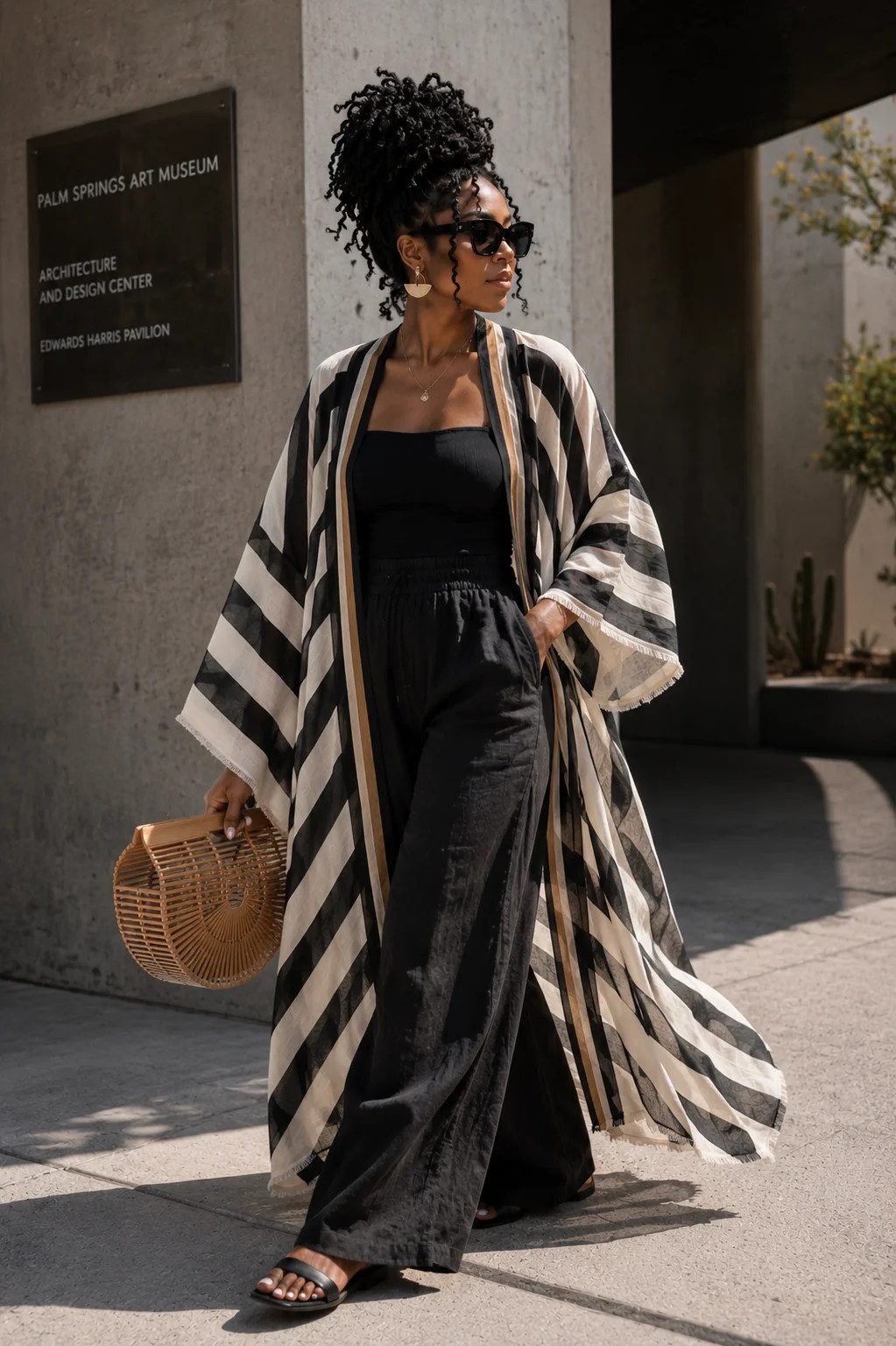Timeless Chic Striped Kimono Pink / One Size