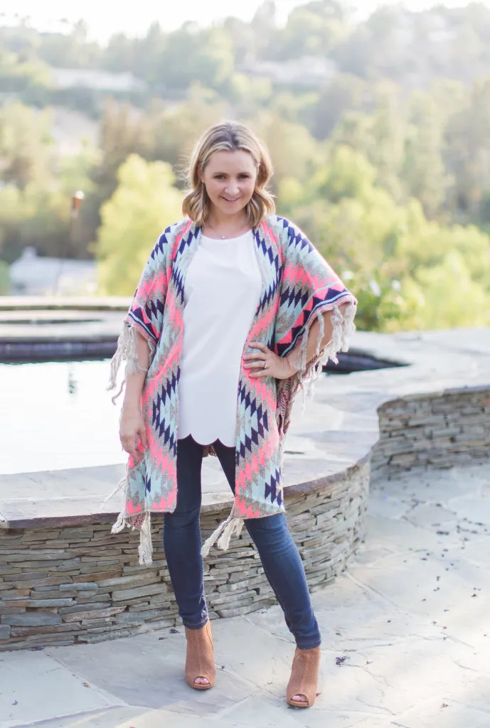 Fringed Kimono with Scalloped Top and Booties — Kimonos