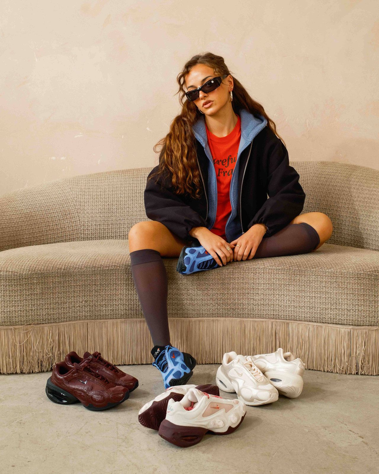 Streetwear Edge with Blue and Black Vomero — Nike Vomero Outfits