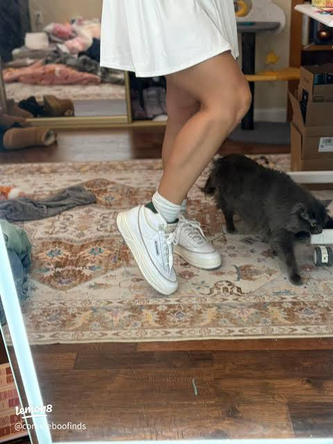 Simple Silhouette: Mini Dress and Club C — Reebok Club C Outfits