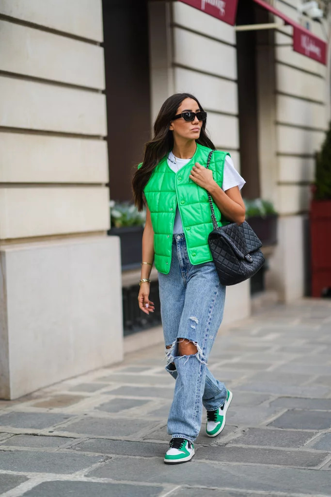 Bold Streetwear with Green Puffer Vest and Jordan 1s — Jordan 1 Outfits