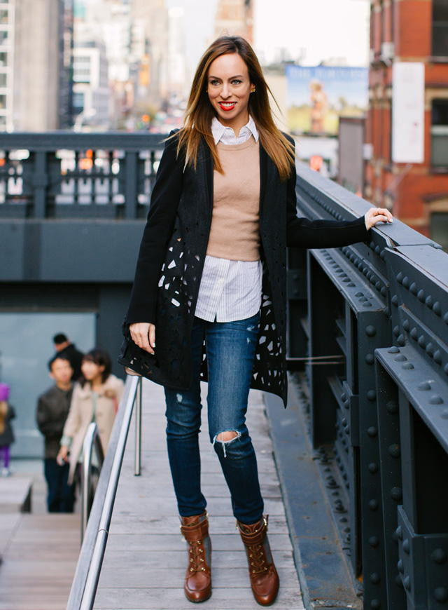 Chic Layering with a Laser-Cut Coat and Distressed Denim Chic Layering with a Laser-Cut Coat and Distressed Denim — Tommy Hilfiger Outfits