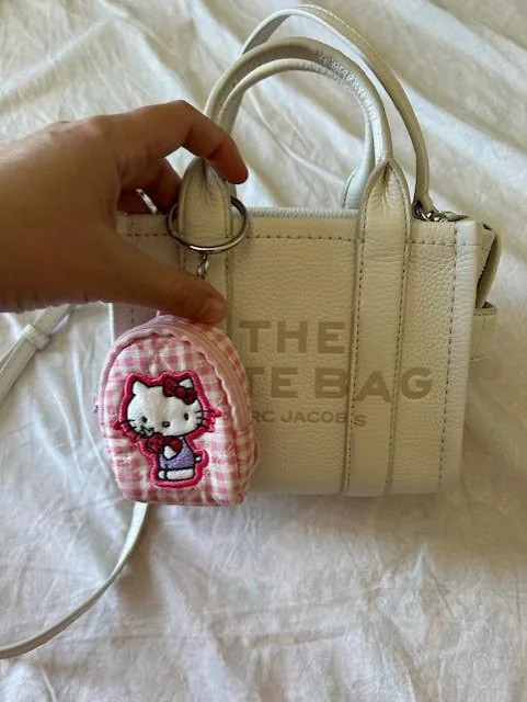 Micro Tote Charm: Gingham Hello Kitty Accessory Micro Tote Charm: Gingham Hello Kitty Accessory — Marc Jacobs Tote Outfits