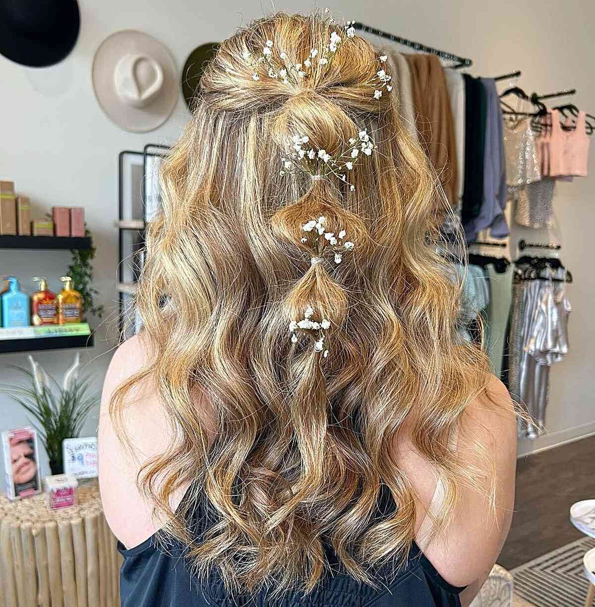 Honey Blonde Bohemian Waves Honey Blonde Bohemian Waves — Senior Picture Hairstyles