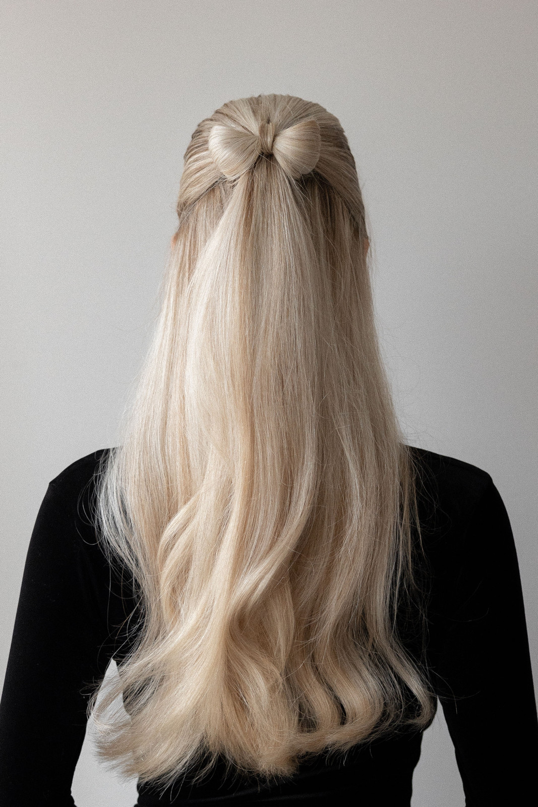 Ash Blonde Hair Bow Half Up Half Down