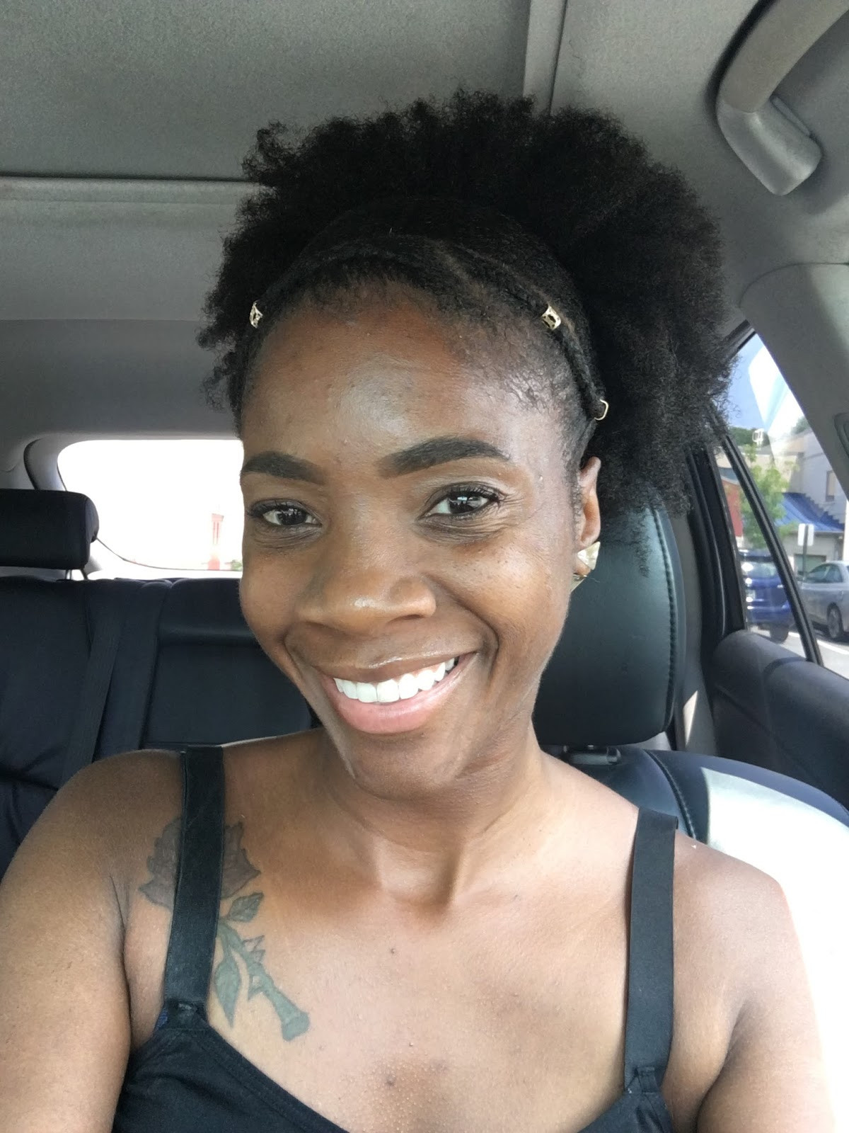 Large Afro Puff with Decorative Accessories — Low Puff