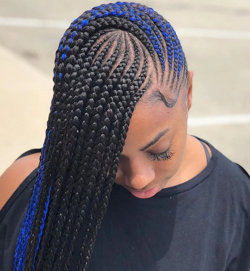 Mid-Back Feed-In Braids With Ornate Beads — Lemonade Braids with Beads