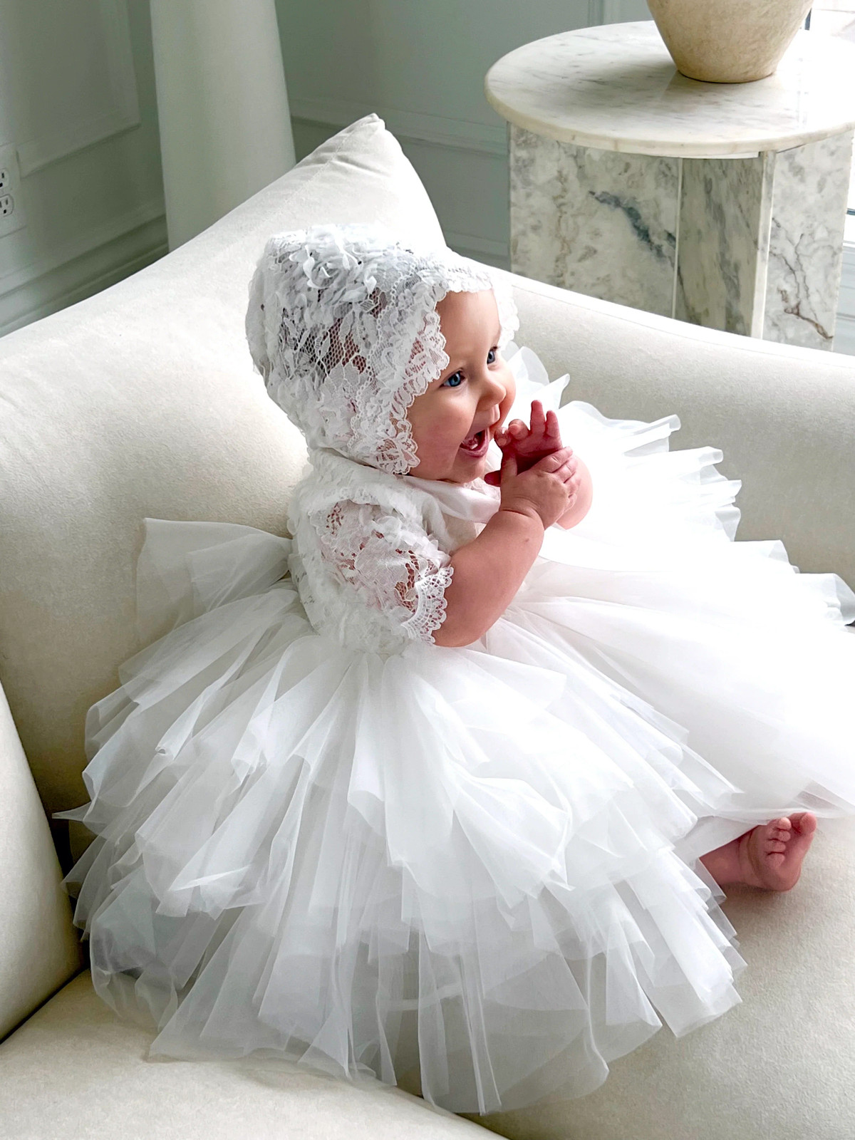 Infant White Baptism Outfit White Christmas Dresses Baby Girl White Baptism Dress, Summer